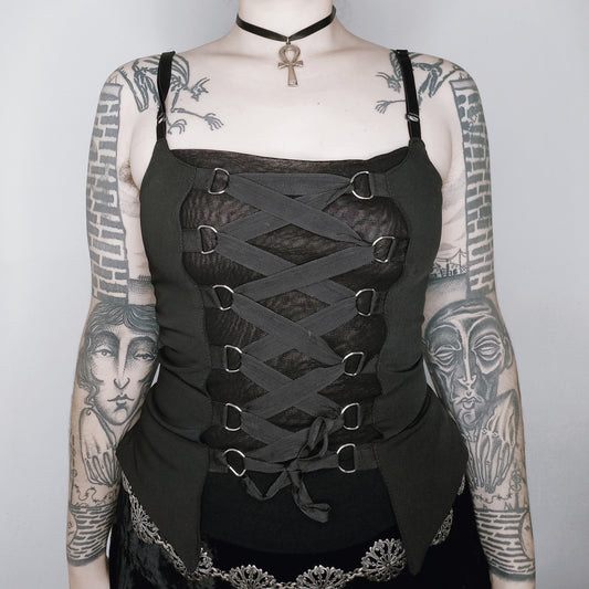 Corset Mesh Lace Up Top - XS/S