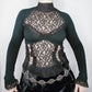 Lace Turtleneck Corseted Top - S