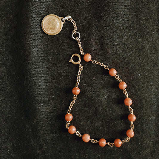Orange Rosary Bracelet