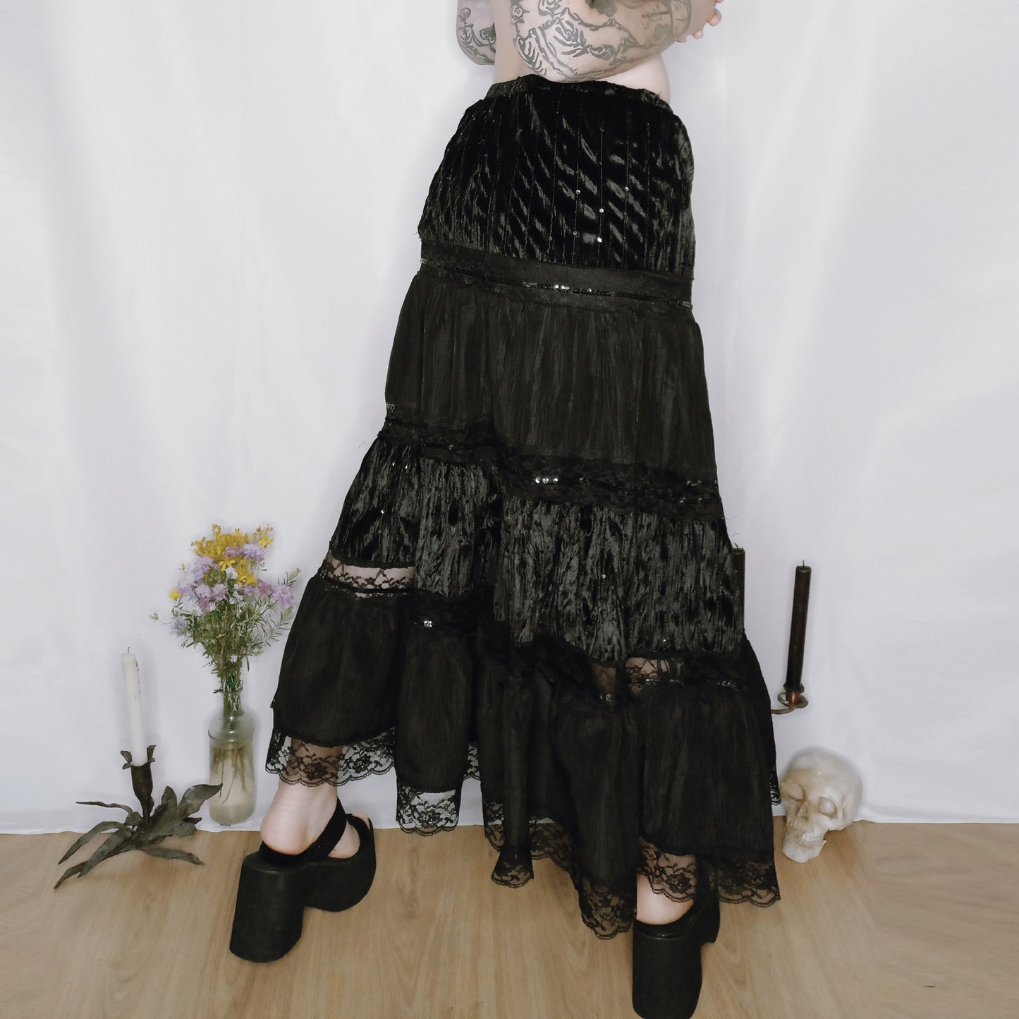 Velvet Lace Witch Skirt - S