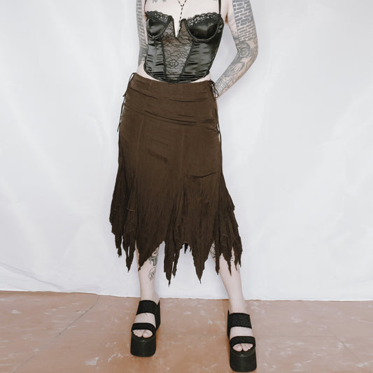 Asymmetrical Pointy Corset Skirt - S/M