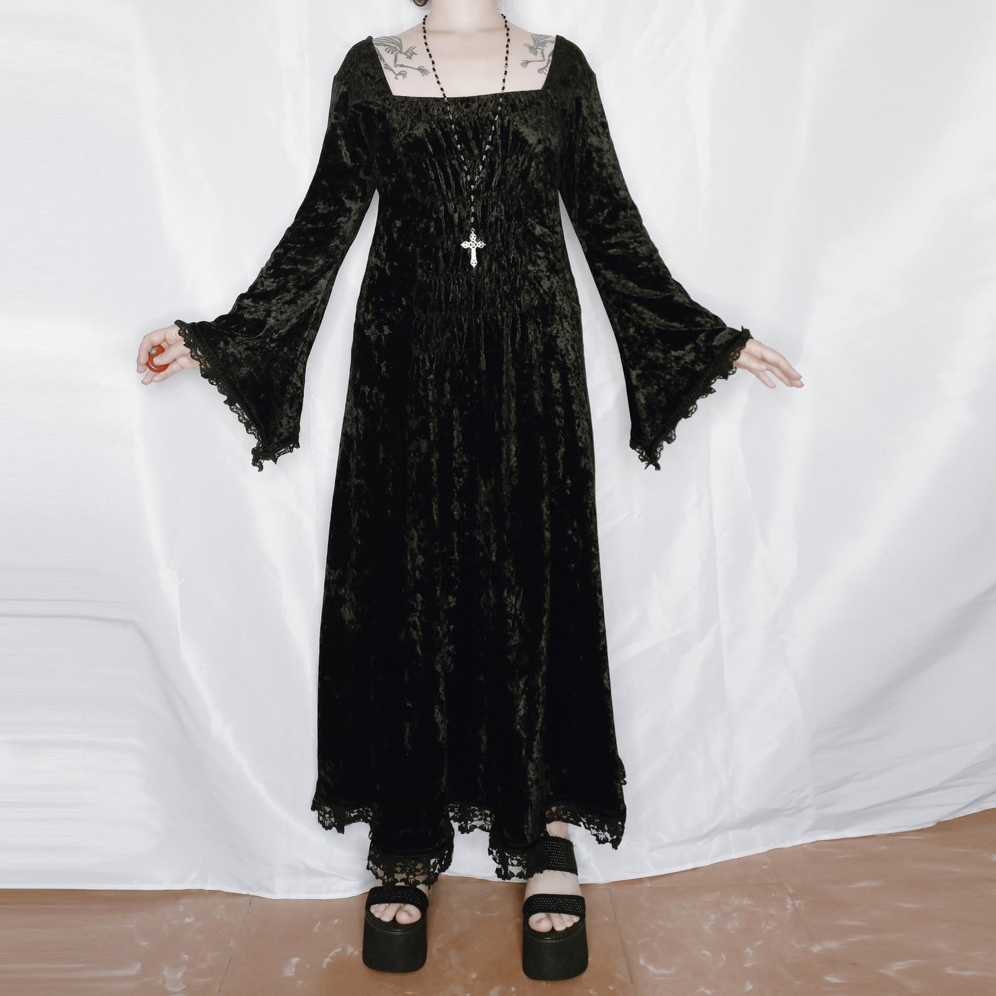 Goth Bride Velvet Gown - L