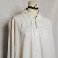 White Embroidered Blouse 80s - L/XL