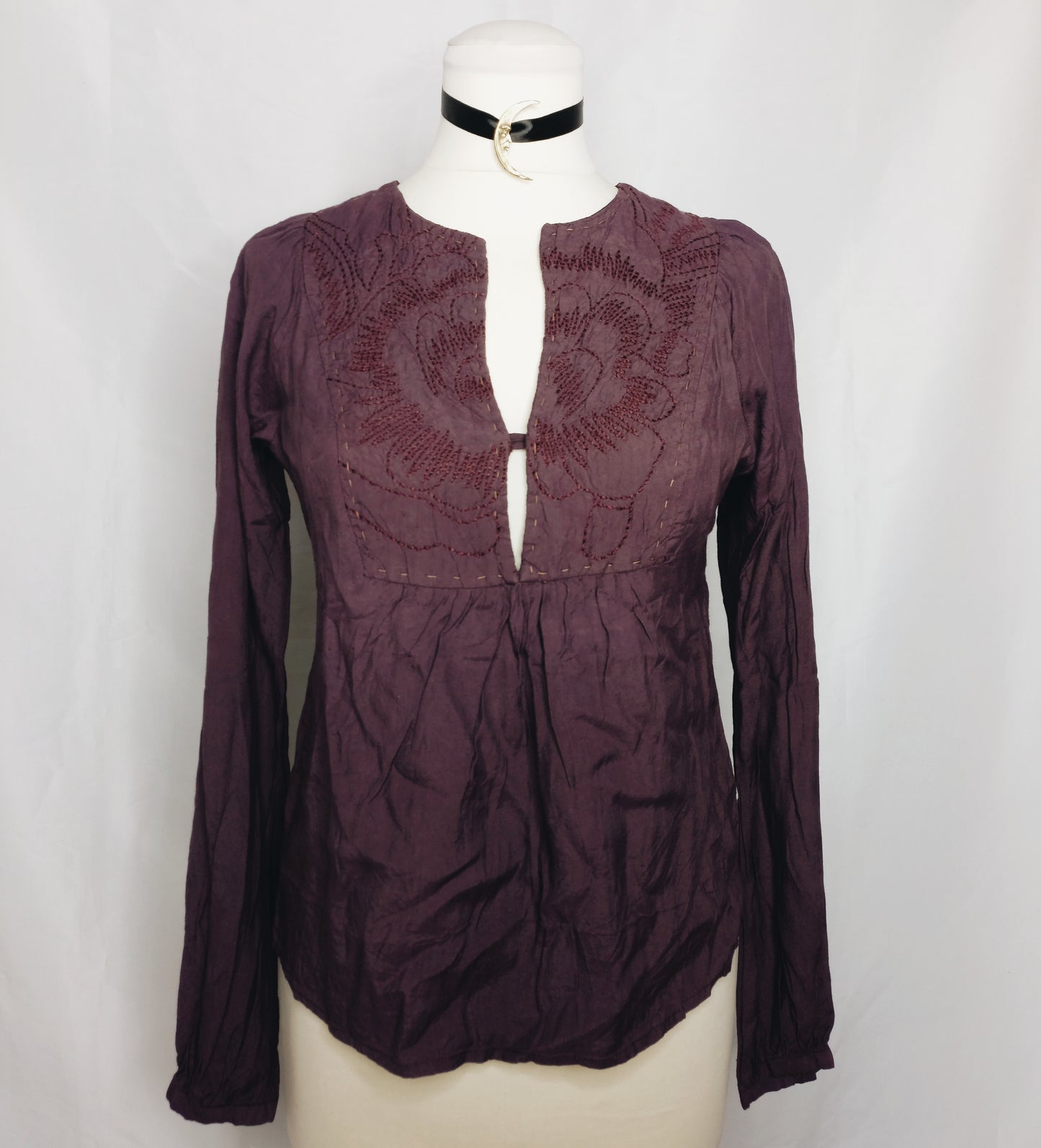 Witchy 90s Embroidered Blouse - S