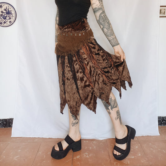 Brown Velvet Fairy Skirt - S/M