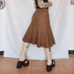 Brown Pleated Skirt - S/M