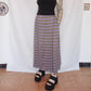 Zipper Stripped 90s Skirt - M