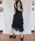 Lace 80s Goth Dress - M