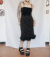 Feathers Velvet Dress - S/M