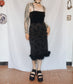 Feathers Velvet Dress - S/M