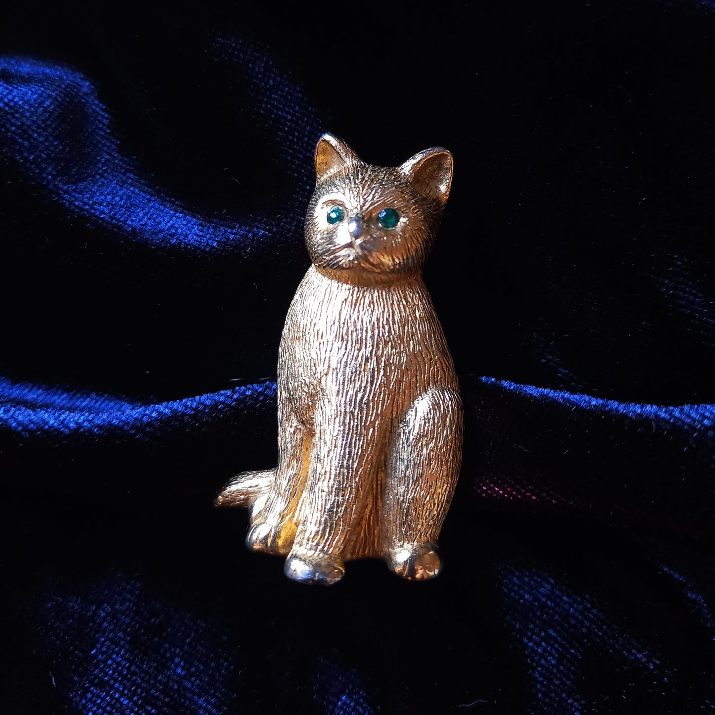 Golden Cat Antique Brooch