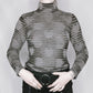 Distressed Mesh Turtleneck Top - S/M