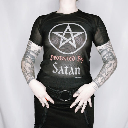 Protected by Satan Mesh Top - S