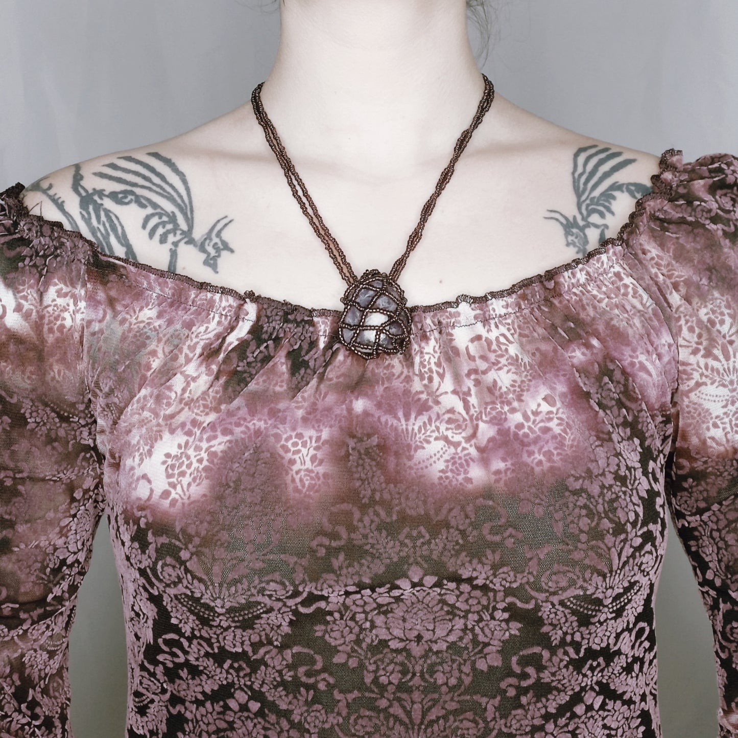 Gemstone Purple Beads Necklace