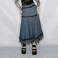 Blue Maxi Layered Skirt - S/M