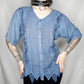 Summer Witch Blue Embroidery Blouse - M/L