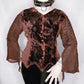 Red Velvet Button Up Witch Blouse - S/M