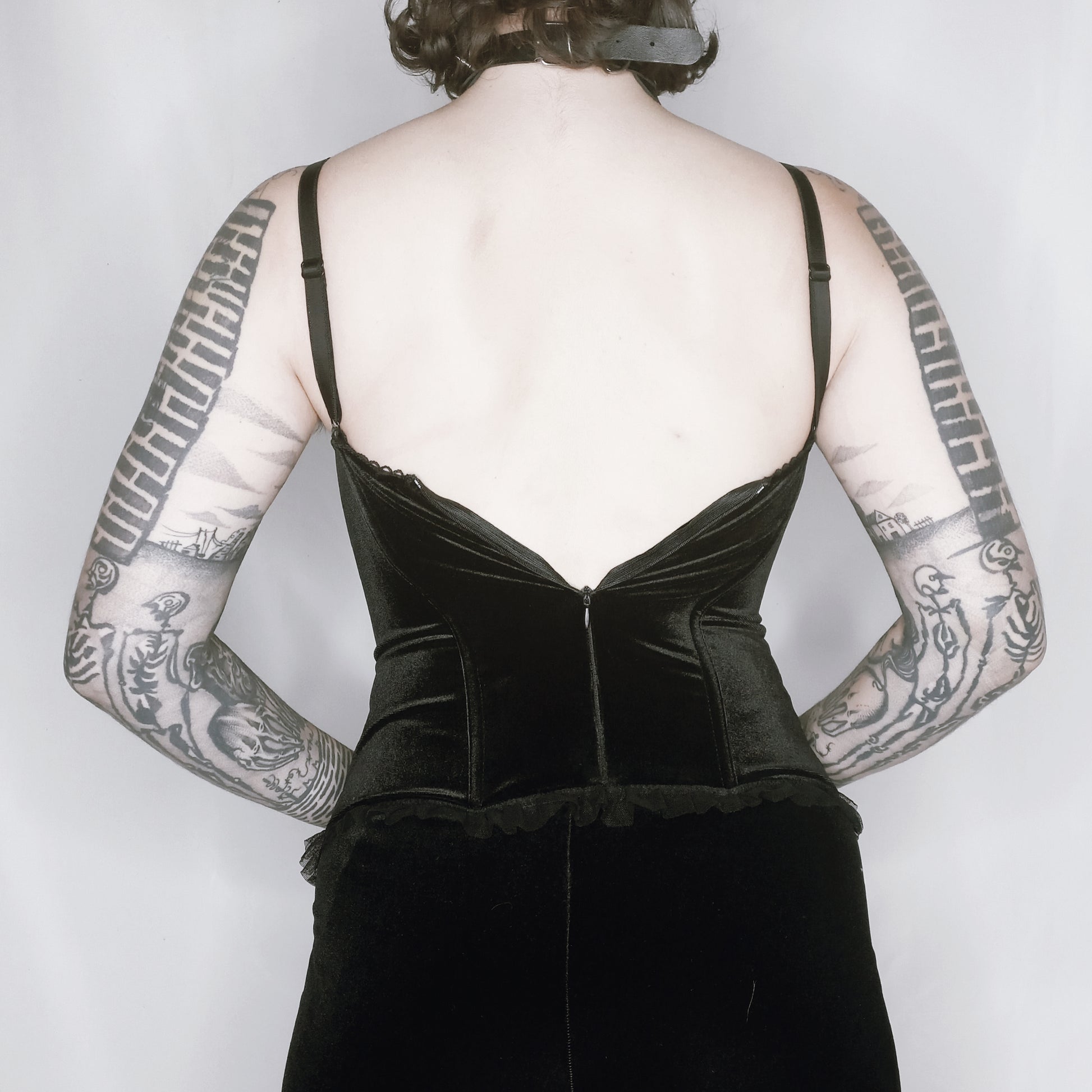 Vintage 90s Black velvet corset top