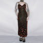Feather Burgundy Metallic Gown - S/M