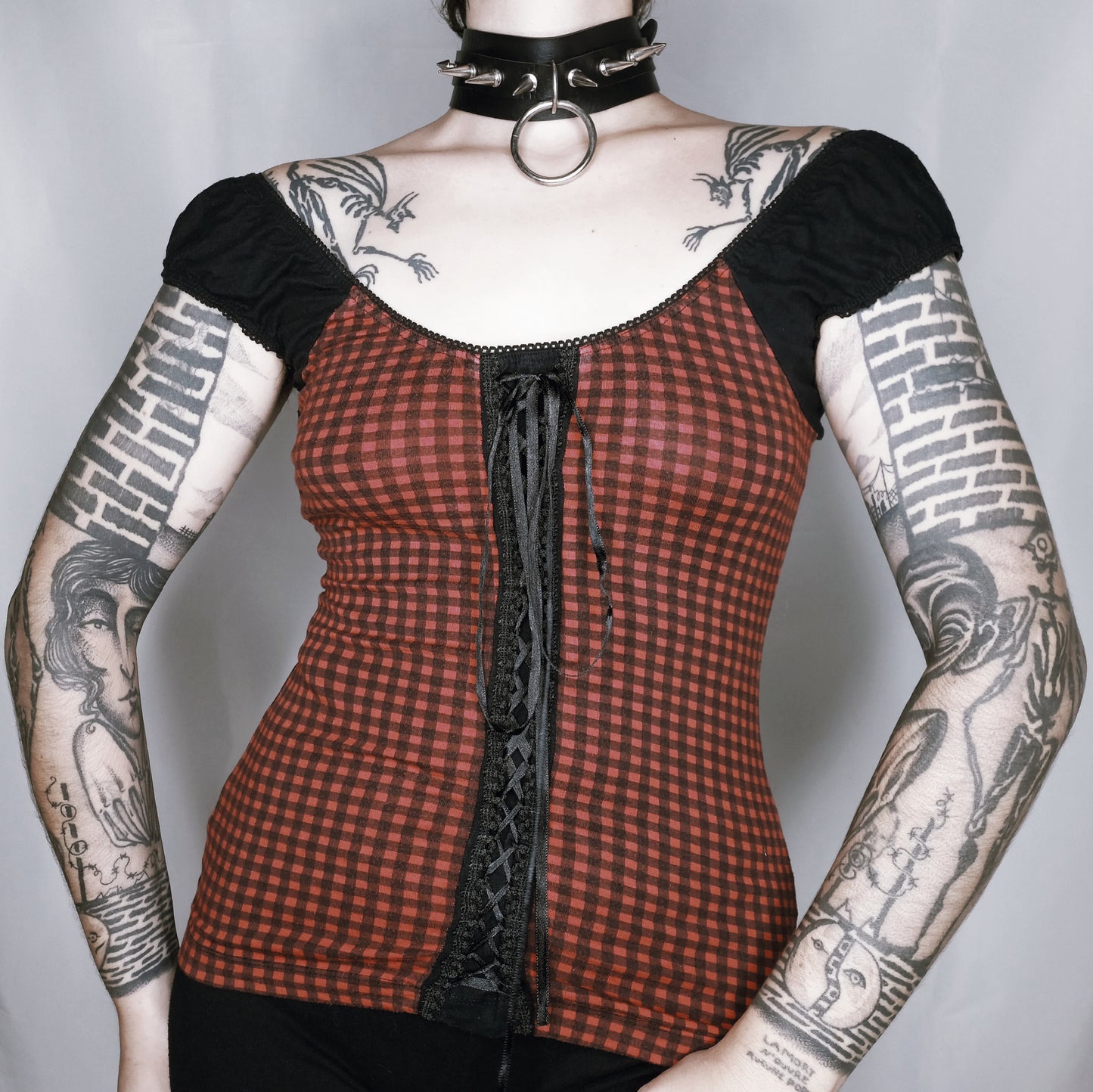 Milkmaid Red Plaid Corset Top - S/M
