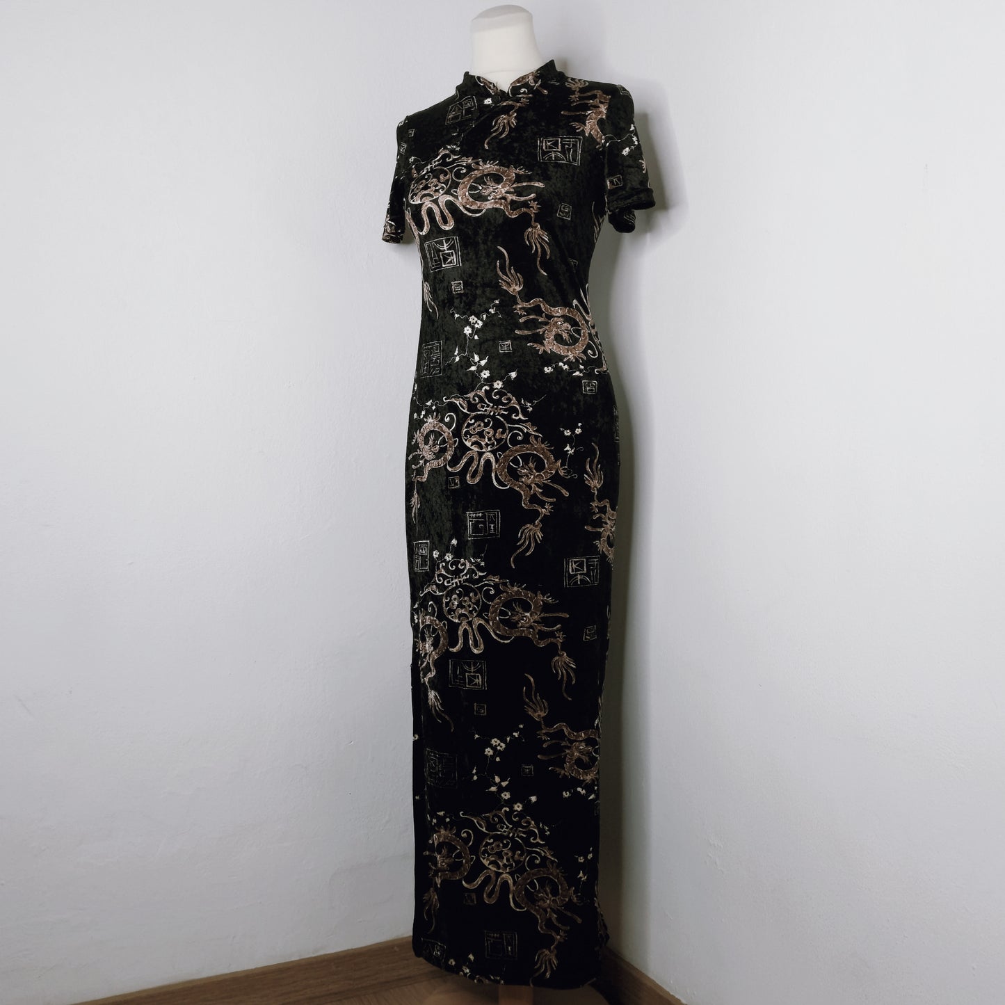 Chinese Inspired Velvet Dress - S/M
