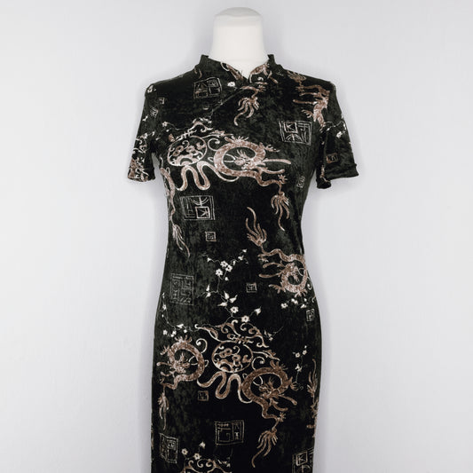 Chinese Inspired Velvet Dress - S/M