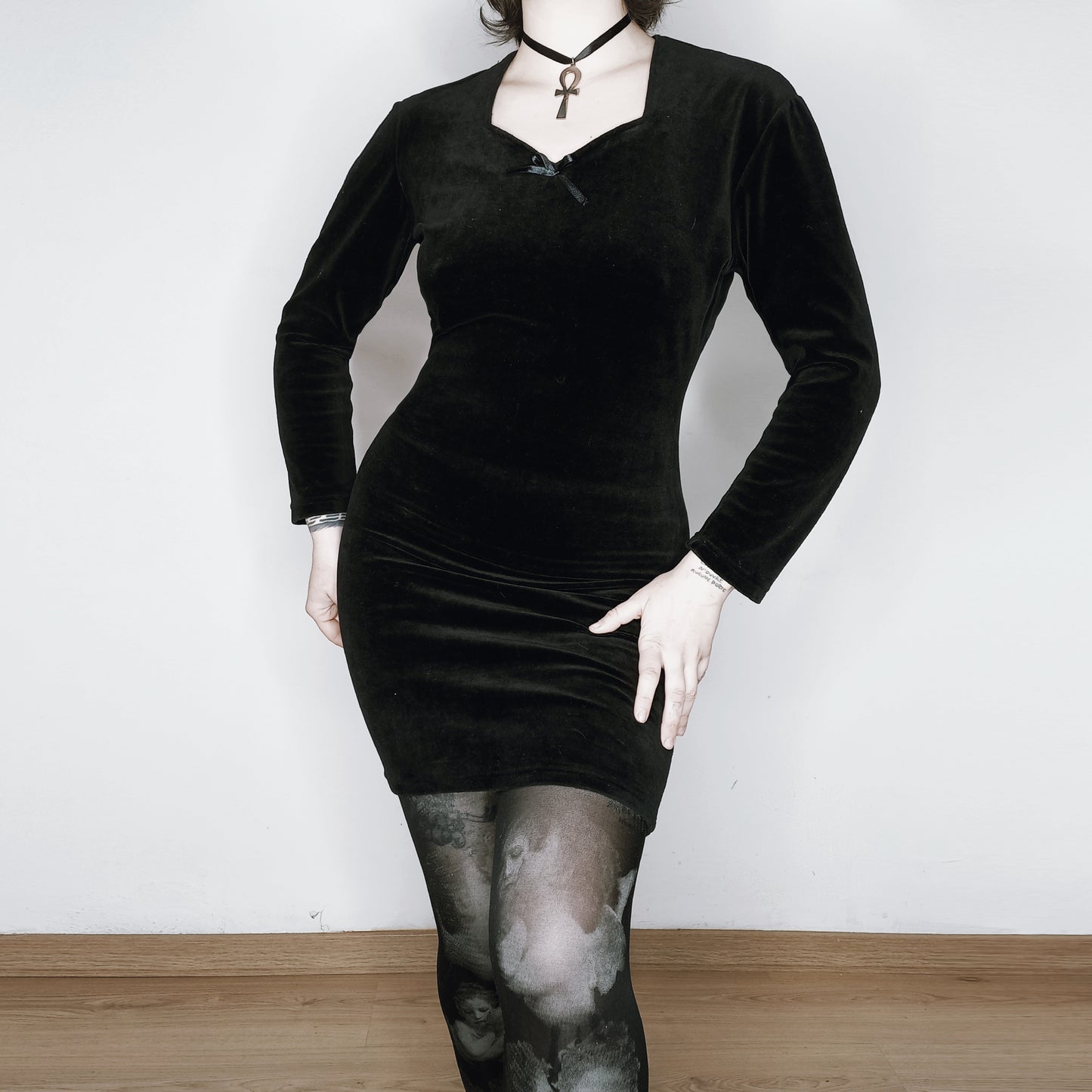 Heart Doll 50s Style Velvet Dress - M