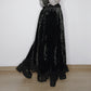 Black Velvet Lace Skirt - L