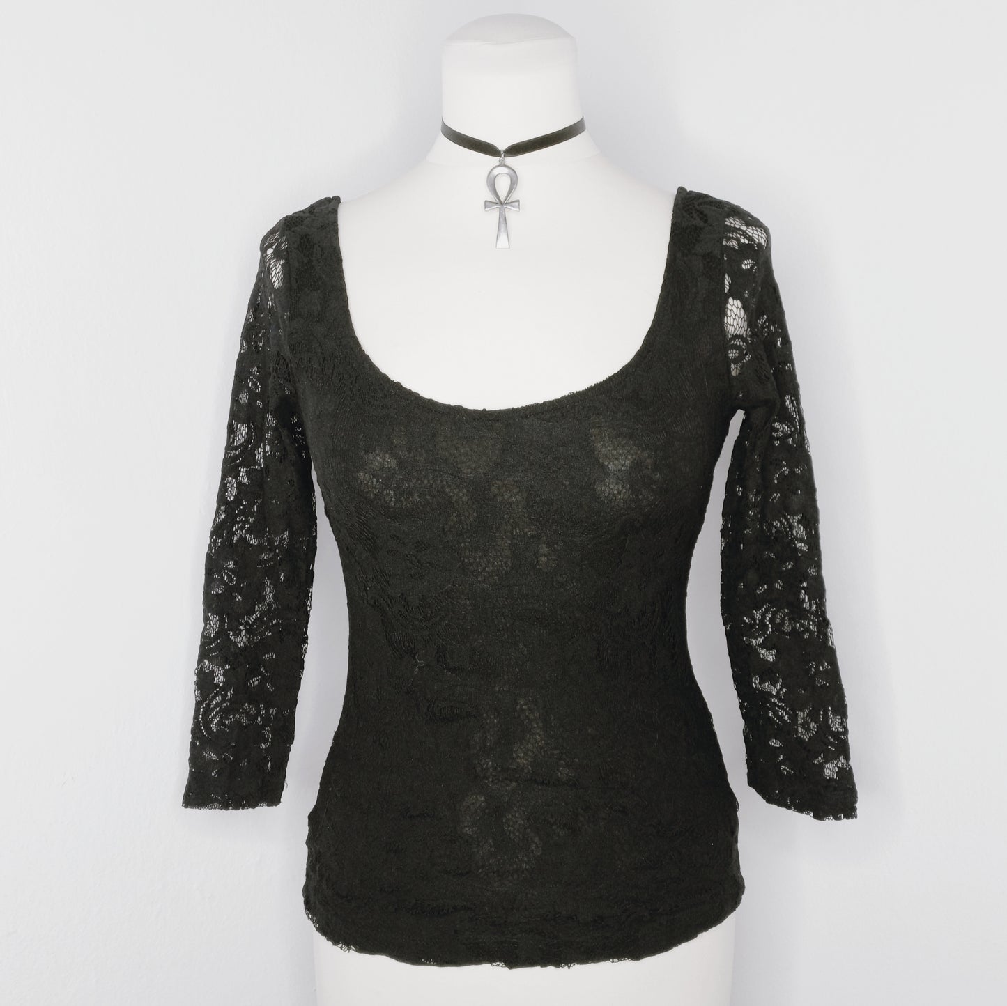 All Lace 3/4 Sleeve Top - S