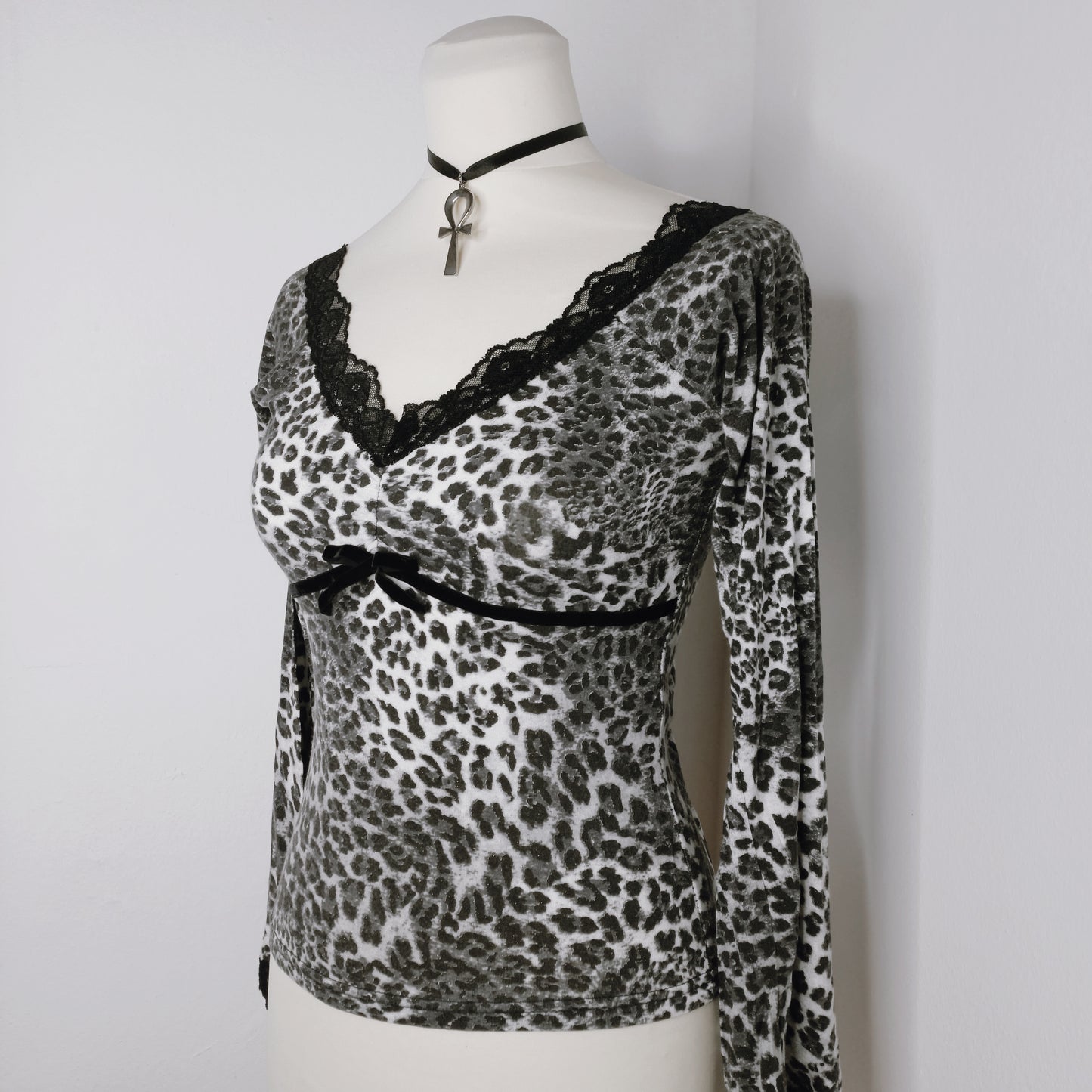Cheetah Lace & Velvet Top - S/M